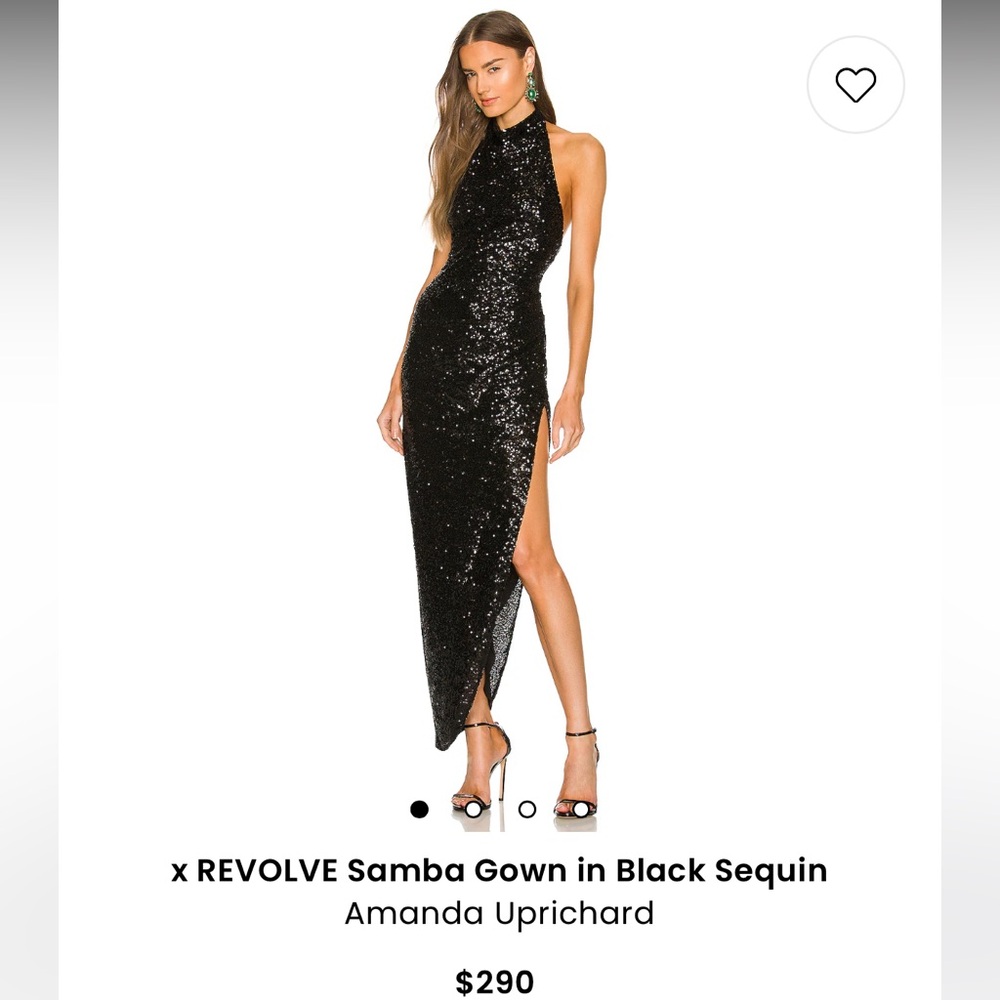 Amanda Uprichard Black Sequin Maxi Dress